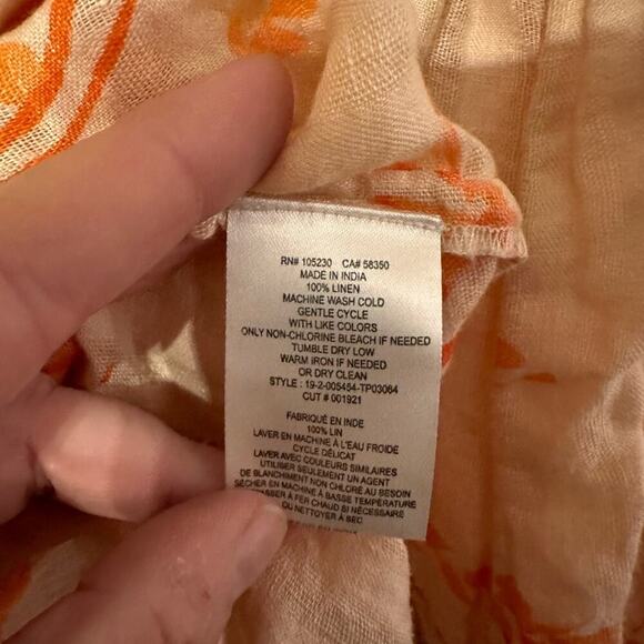 Joie Cadby Linen Balloon Long Sleeve Square Neck Peasant Floral Size Medium - Picture 3 of 5